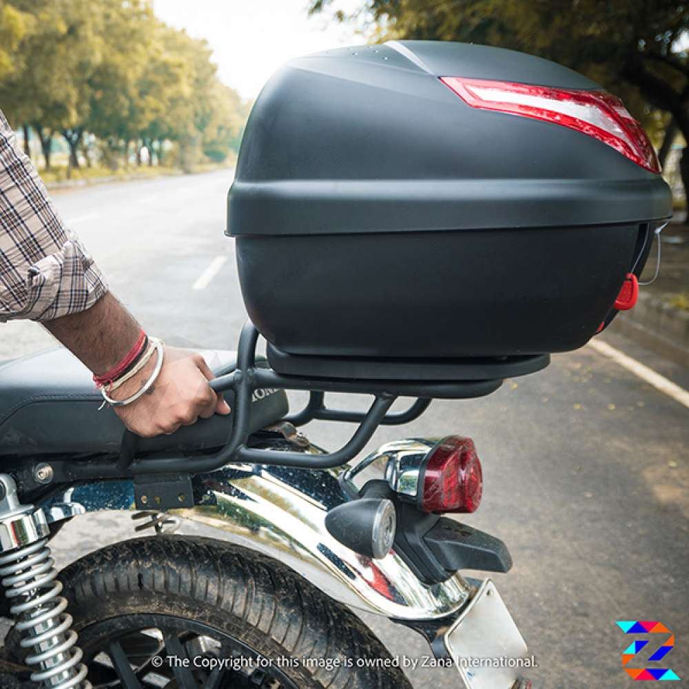 BLACK TOP RACK WITH PLATE FOR CB350 HNESS