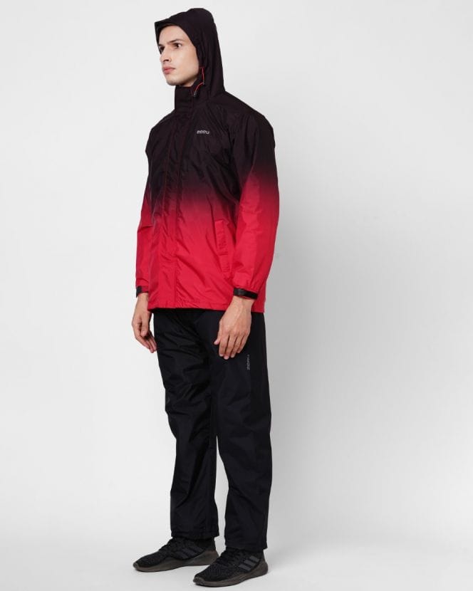 Black and Red Stylish Raincoat Set for Men