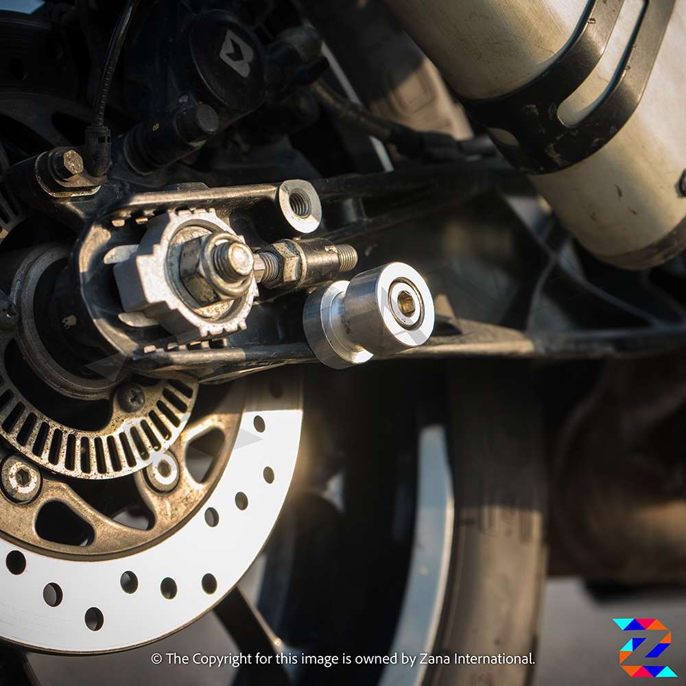 Silver Rear Paddock Spools for KTM Adventure 390