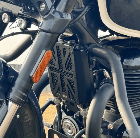 Zana Radiator Guard For Shotgun 650 (Black ,UK Flag ,Stainless Steel ) ZI-8285