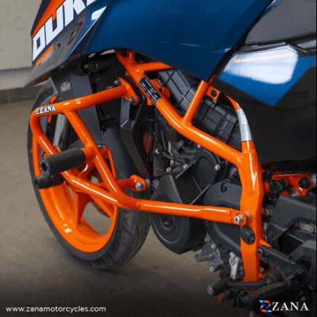 ZANA - "Orange Crash Guard with Slider for KTM Duke 390/250/200/390 Gen 3" ZI-8416