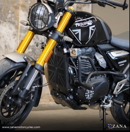 ZANA - Radiator Grill Black UK Flag for Triumph Scrambler 400 X ZI-8368