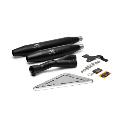 Red Rooster Celesta Scram Exhaust for Yezdi Scrambler – Black Matte