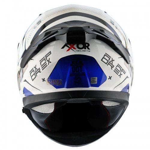 Apex Hex-2 White Blue Full-Face Helmet