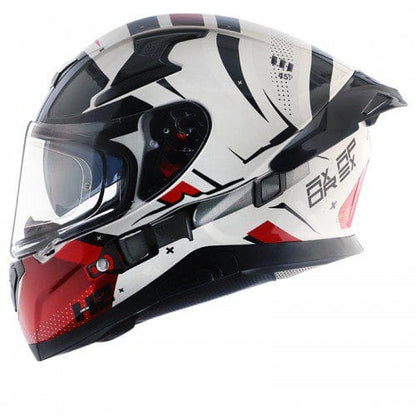 Apex Hex-2 White Red Full-Face Helmet