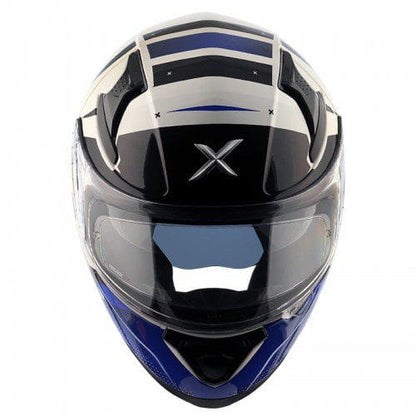 Apex Hex-2 White Blue Full-Face Helmet