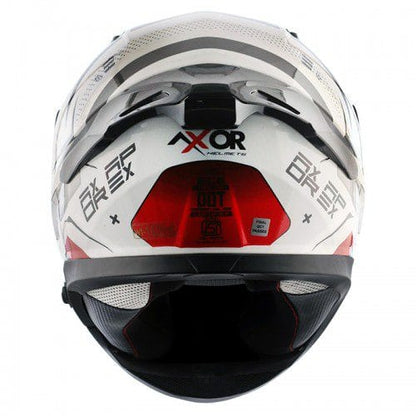 Apex Hex-2 White Red Full-Face Helmet