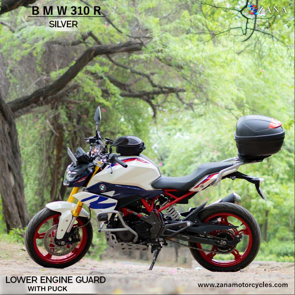 BMW G310R Silver Lower Engine Guard with Puck