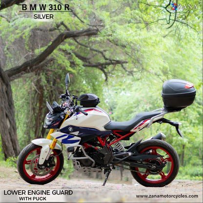 BMW G310R Silver Lower Engine Guard with Puck
