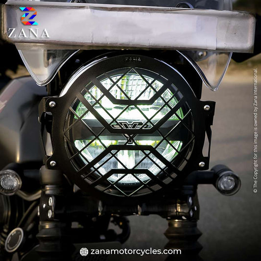 Black Head Light Grill SS for Yezdi Adventure