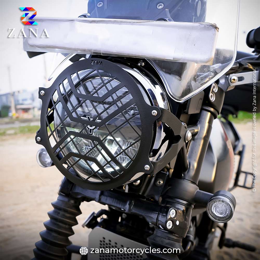Black Head Light Grill SS for Yezdi Adventure