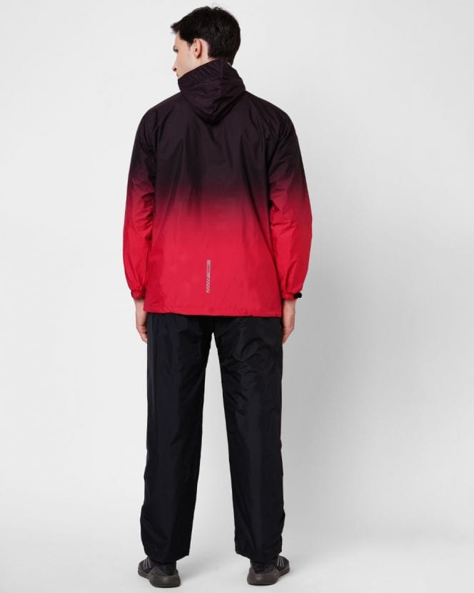 Black and Red Stylish Raincoat Set for Men
