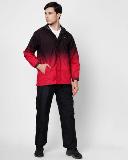 Black and Red Stylish Raincoat Set for Men