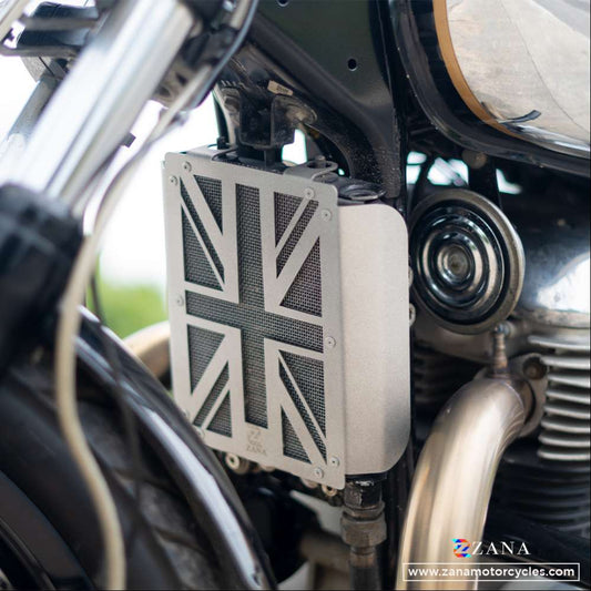 Black and Silver Radiator Guard for GT & Interceptor 650