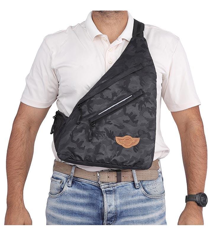 Crossbody Sling Bag-Cross Bag-Black Camo