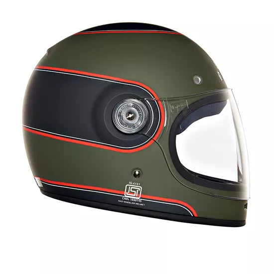 Drifter V2 Centre Stripe Helmet-Matt Battle Green