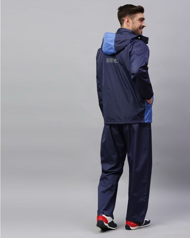 Go Hike Navy Blue Stylish Raincoat Set for Men