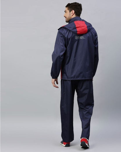 Go Hike Navy & Red Stylish Raincoat Set for Men