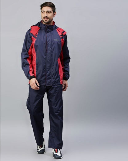Go Hike Navy & Red Stylish Raincoat Set for Men