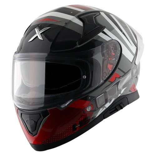 AXOR Apex Hex-2 White Red Full-Face Helmet
