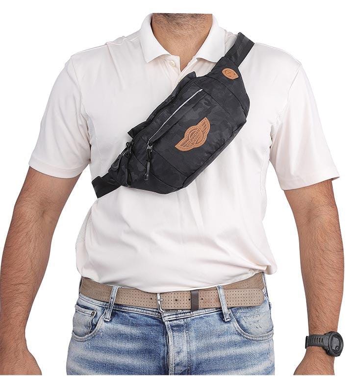 Kato Waist Pouch-Thigh Bag-Black Camo