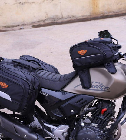 Mustang 50L Saddle Bag+Jaws Magnetic 28L Tank Bag
