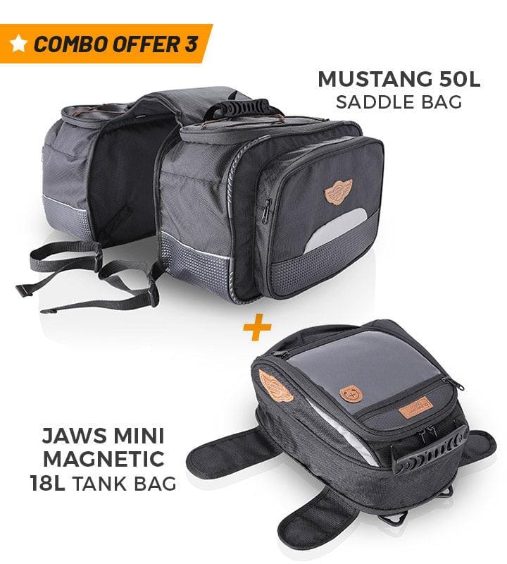 Mustang 50L Saddle Bag+Jaws 18L Tank Bag
