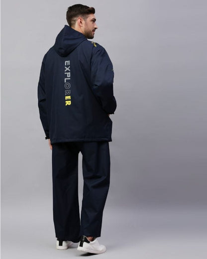 Navy & Blue Reversible Raincoat Set for Mens