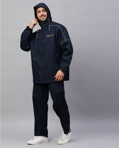 Navy & Blue Reversible Raincoat Set for Mens