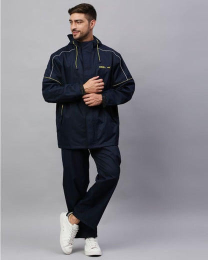 Navy & Blue Reversible Raincoat Set for Mens