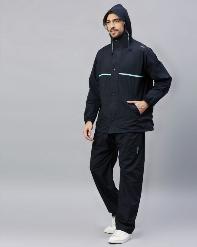 Navy and Blue Color Rain Coat Set for Men
