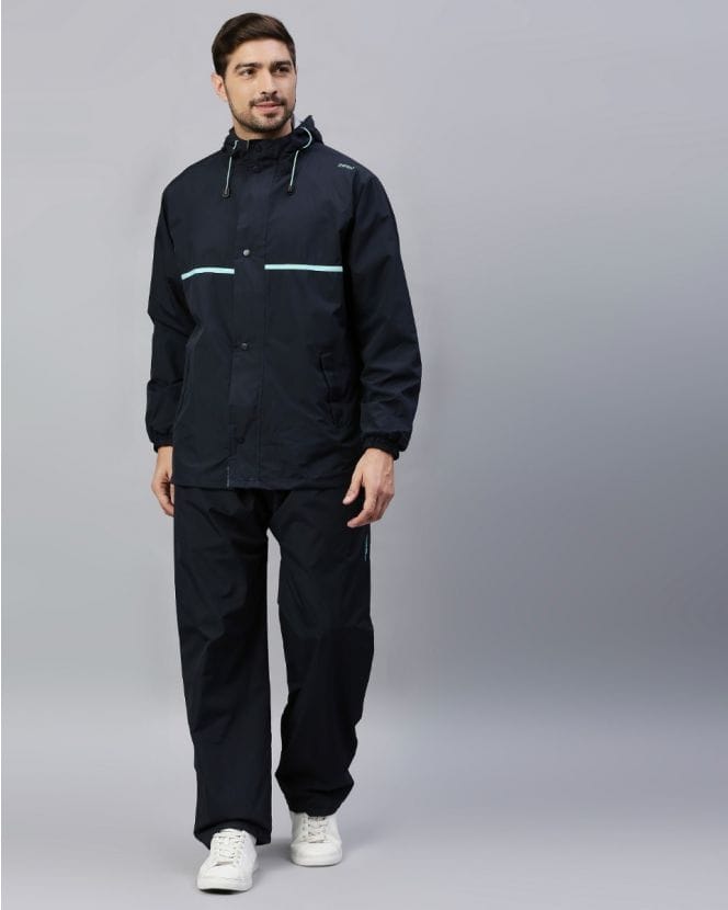 Navy and Blue Color Rain Coat Set for Men