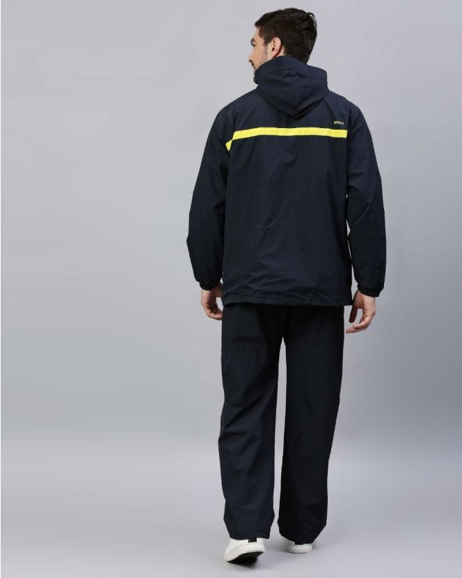 Navy and Lime Color Rain Coat Set for Men