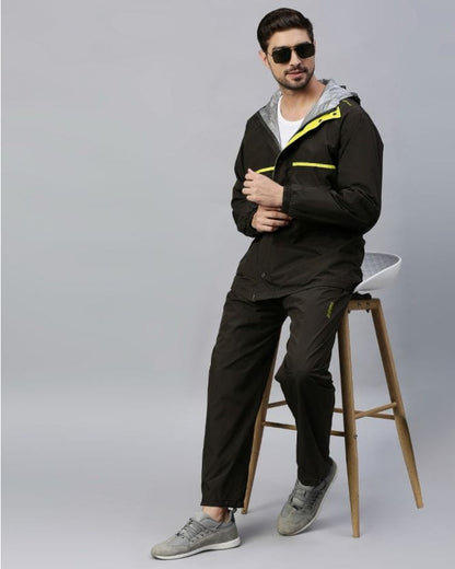 Olive & Lime Color Rain Coat Set for Men