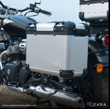Panniers( 36 LTR ) Aluminium R-Flat Silver With Frame For Super Meteor 650 ZI-8500 RS