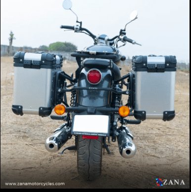 Panniers( 36 LTR ) Aluminium R-Flat Silver With Frame For Super Meteor 650 ZI-8500 RS