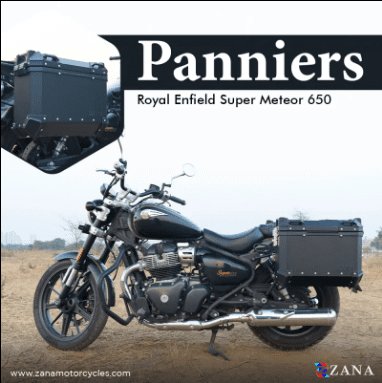Panniers( 36 LTR ) Aluminium L-Flat Black With Frame For Super Meteor 650