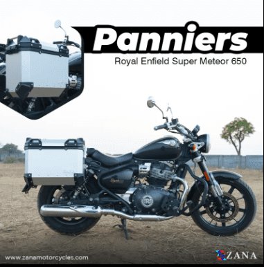 Panniers ( 36 LTR ) Aluminium L-Flat Silver With Frame For Super Meteor 650