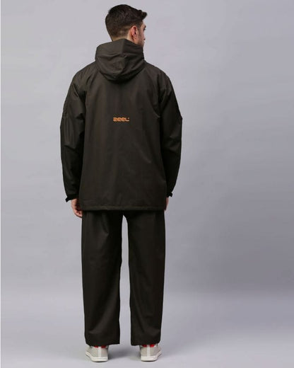 Reversible Olive Color Raincoat Set for Men