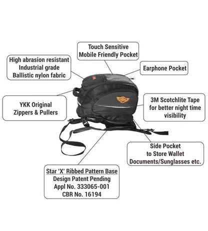 Rhino Mini 50L Tail Bag with Shark 28L Tank Bag