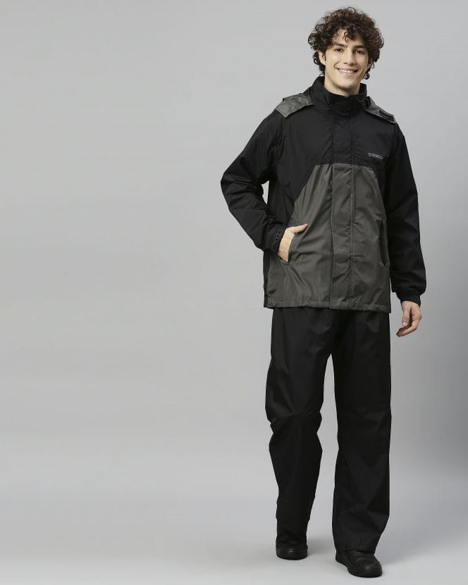 Ridersuit Black Stylish Raincoat Set for Men