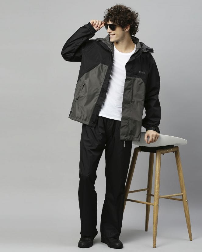Ridersuit Black Stylish Raincoat Set for Men