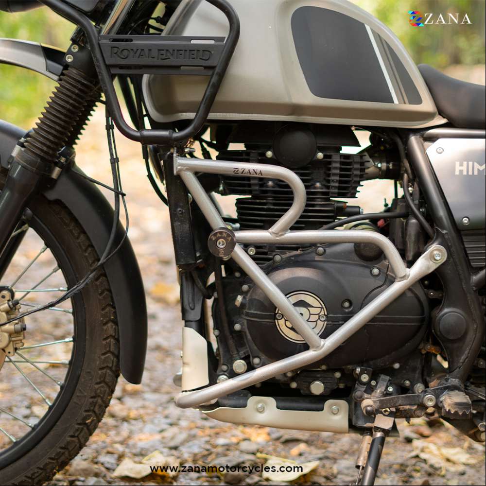 Silver Leg Guard with Slider for Himalayan BS6