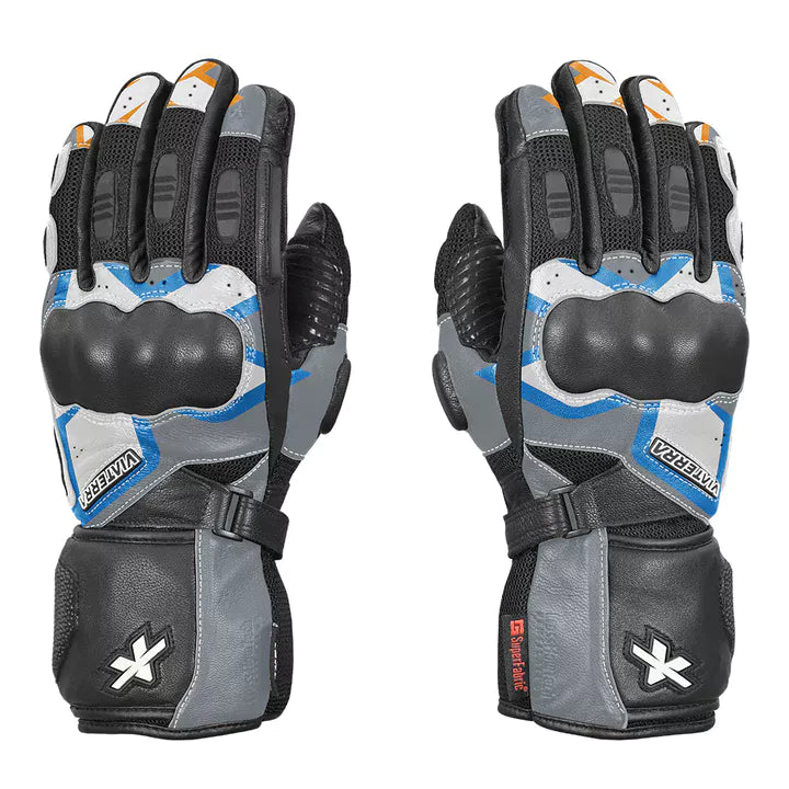 Viaterra Kruger Blue and Orange Riding Gloves