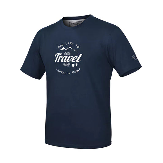 Viaterra Mountains Road T-Shirt-Blue