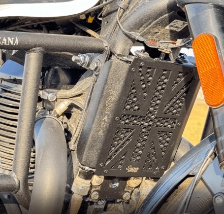 Zana Radiator Guard For Shotgun 650 (Black ,UK Flag ,Stainless Steel ) ZI-8285