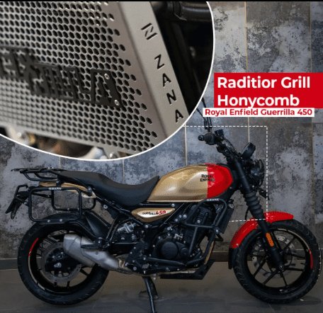 Zana Radiator Grill With Logo for Guerrilla 450 (Honeycomb Silver) - Type-3 (Coming Soon) ZI-8527