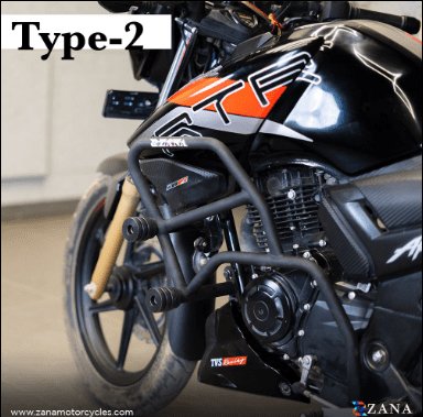 ZANA Crash Guard with Double Slider Type-2 Black for TVS Apache RTR 160/180/200 ZI-8378