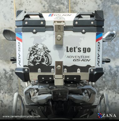 Zana Sticker Top Box Aluminium (45 Ltr) L-flat Silver For BMW ZI-TB-016