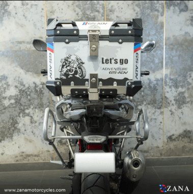 Zana Sticker Top Box Aluminium (45 Ltr) L-flat Silver For BMW ZI-TB-016